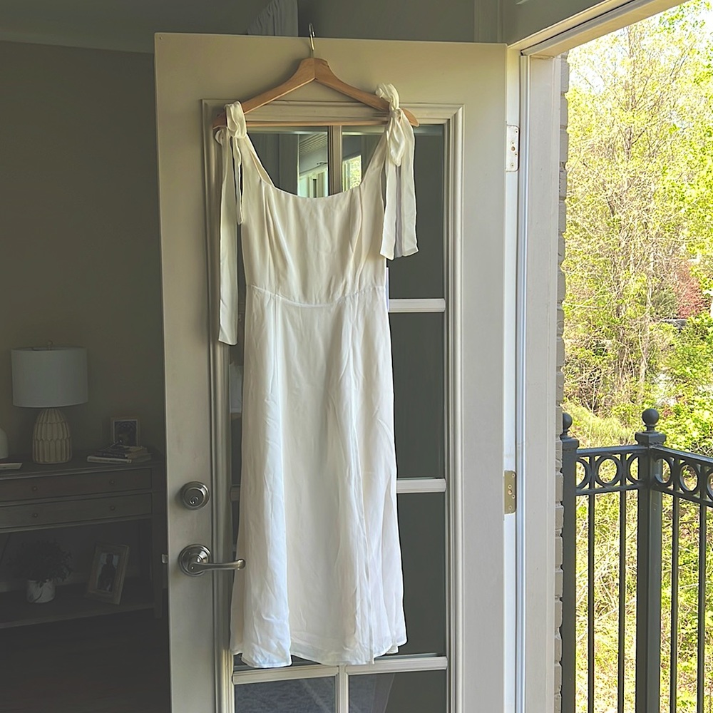 Reformation White Midi Dress Size 2
